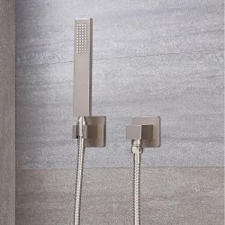 Milano Hunston - Square Brass Hand Shower - Brushed Nickel