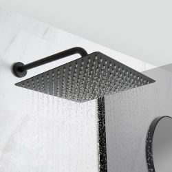 Milano Nero - Black Shower with Wall Mounted Square Shower Head (1 Outlet)