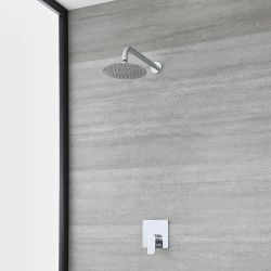 Milano Hunston - Modern Chrome Shower with Round Shower Head (1 Outlet)