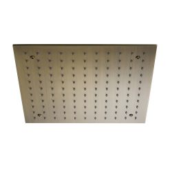 Milano Clarus - Modern 400mm Square Ceiling Mounted Recessed Shower Head - Aged Gold