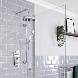 Milano Elizabeth - Traditional Concealed Thermostatic Triple Shower Valve - Chrome and White