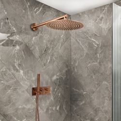 Milano Otto - Modern Thermostatic Shower with Diverter, Shower Head and Hand Shower (2 Outlet) - Choice of Finish