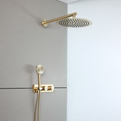 Milano Lune - Modern Thermostatic Shower with Diverter, Shower Head and Hand Shower (2 Outlet) - Choice of Finish