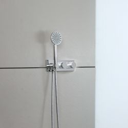 Milano Lune - Modern Thermostatic Shower with Diverter, Recessed Shower Head and Hand Shower (2 Outlet) - Choice of Finish