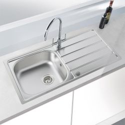 Harlyn Towan - Single Bowl Stainless Steel Kitchen Sink with Reversible Drainer