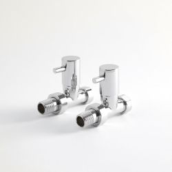 Milano Select - Chrome Minimalist Straight Radiator Valves - (Pair)