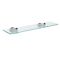 Milano Nero - Black and Glass Modern Wall Hung Shelf - 58mm x 143mm