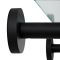 Milano Nero - Black and Glass Modern Wall Hung Shelf - 58mm x 143mm