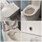Milano Rivington - White Modern Round Back to Wall Toilet with Soft Close Seat