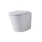 Milano Rivington - White Modern Round Back to Wall Toilet with Soft Close Seat
