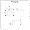 Milano Ballam - Modern Oval Back to Wall Toilet with Soft Close Seat