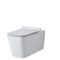 Milano Elswick - White Modern Square Wall Hung Toilet with Soft Close Seat