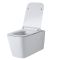 Milano Elswick - White Modern Square Wall Hung Toilet with Soft Close Seat