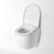 Milano Irwell - White Modern Round Rimless Wall Hung Toilet with Soft Close Seat