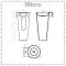 Milano Ballam - White Modern Basin with Full Pedestal - 398mm x 498mm (1 Tap-Hole)