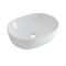Milano Overton - White Modern Oval Countertop Basin - 480mm x 350mm (No Tap-Holes)