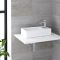 Milano Dalton - White Modern Rectangular Countertop Basin - 400mm x 220mm (1 Tap-Hole)