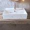 Milano Elswick - White Marble Effect Rectangular Countertop Basin - 500mm x 350mm (1 Tap Hole)