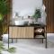 Milano Florence - Black and Light Oak Fluted Vanity Unit - Choice of Size and Basin