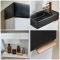 Milano Lurus - 400mm Compact Wall Hung Cloakroom Vanity Unit and Basin - Choice of Finish and Handles
