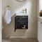 Milano Lurus - 400mm Compact Wall Hung Cloakroom Vanity Unit and Basin - Choice of Finish and Handles