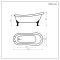 Milano Legend - 1710mm x 740mm Freestanding Slipper Bath with Choice of Feet