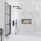 Milano Barq - Black Grid Bath Shower Screen