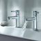 Milano Mirage - Modern Bath Pillar Taps - Chrome