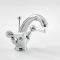 Milano Elizabeth - Traditional Lever Mono Basin Mixer Tap - Chrome and White