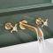 Milano Elizabeth - Traditional Wall Mounted 3 Tap-Hole Crosshead Bath Filler Tap - Brushed Brass