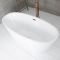 Milano Irwell - White Modern Oval Double-Ended Freestanding Bath - 1595mm x 740mm - Choice of Overflow Finish
