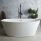 Milano Irwell - White Modern Oval Double-Ended Freestanding Bath - 1595mm x 740mm - Choice of Overflow Finish