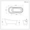 Milano Hest - Stone Grey Traditional Freestanding Slipper Bath with Chrome Feet - 1710mm x 740mm (No Tap-Holes)