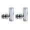 Milano - Chrome Manual Angled Valve - 15mm Copper Euro Cone Adapters