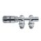 Milano - Chrome Thermostatic H-Block Angled Radiator Valves - 14mm Copper Euro Cone Adapters