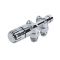 Milano - Chrome Thermostatic H-Block Angled Radiator Valves - 14mm Copper Euro Cone Adapters