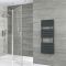 Milano Lustro - Electric Designer Anthracite Flat Panel Heated Towel Rail - Choice of Size, Heating Element and Cable Cover