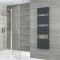 Milano Lustro - Electric Designer Anthracite Flat Panel Heated Towel Rail - Choice of Size, Heating Element and Cable Cover