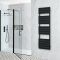 Milano Lustro - Electric Designer Black Flat Panel Heated Towel Rail - Choice of Size, Heating Element and Cable Cover