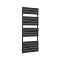 Milano Lustro - Electric Designer Black Flat Panel Heated Towel Rail - Choice of Size, Heating Element and Cable Cover