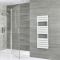 Milano Lustro - Electric Designer White Flat Panel Heated Towel Rail - Choice of Size, Heating Element and Cable Cover