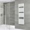 Milano Lustro - Electric Designer White Flat Panel Heated Towel Rail - Choice of Size, Heating Element and Cable Cover