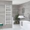 Milano Ive - Electric White Curved Heated Towel Rail - Choice of Size and Heating Element