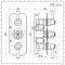 Milano Elizabeth - Traditional Concealed Thermostatic Triple Shower Valve - Chrome and Black