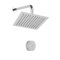 Milano Vis - Chrome Modern One Outlet Digital Thermostatic Shower with Square Wall Mounted Shower Head (1 Outlet)