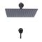 Milano Nero - Black Shower with Wall Mounted Square Shower Head (1 Outlet)