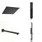 Milano Preto - Black Thermostatic Shower with Shower Head and Riser Rail with Hand Shower (2 Outlet)