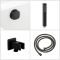 Milano Preto - Black Thermostatic Shower with Diverter, Recessed Shower Head, Hand Shower and Overflow Bath Filler (3 Outlet)