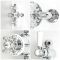 Milano Elizabeth - Chrome and White Traditional Triple Exposed Thermostatic Shower with Grand Rigid Riser Rail and Wall Spout (3 Outlet)