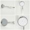 Milano Elizabeth - Chrome and White Traditional Triple Exposed Thermostatic Shower with Grand Rigid Riser Rail and Wall Spout (3 Outlet)